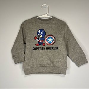 Marvel Captain America Sweatshirt Toddler Size 3 Years Flip-Sequin Shield Cotton